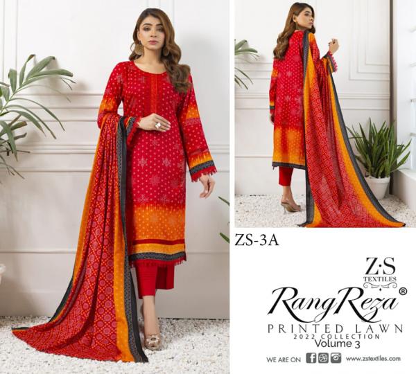 Rang Reza Printed Lawn 3 Regular Wear Cotton Karachi Dress Material